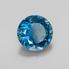 Topazio naturale blu da 3,34 ct, taglio rotondo, VS-SI