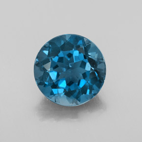 Topazio naturale blu da 3,35 ct, taglio rotondo, VVS
