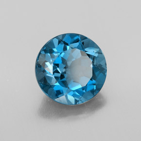 Topazio naturale blu da 3,35 ct, taglio rotondo, VVS
