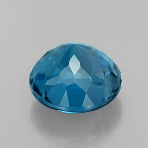 Topazio naturale blu da 3,26 ct, taglio rotondo, VVS