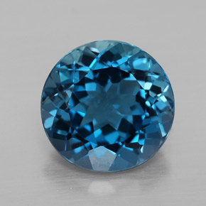 Topazio naturale blu da 3,30 ct, taglio rotondo, VVS