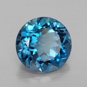 Topazio naturale blu da 3,30 ct, taglio rotondo, VVS