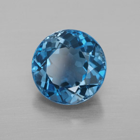Topazio naturale blu da 3,49 ct, taglio rotondo, VVS