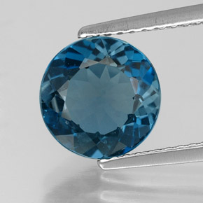 Topazio naturale blu da 2,53 ct, taglio rotondo, VS