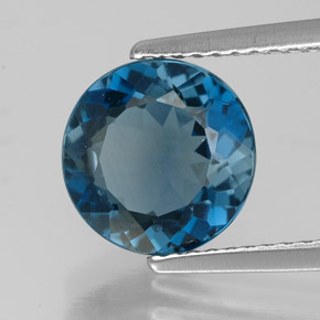 Topazio naturale blu da 2,53 ct, taglio rotondo, VS