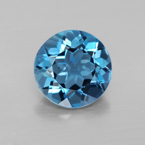 Topazio naturale blu da 3,12 ct, taglio rotondo, VS-SI