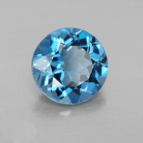 Topazio naturale blu da 3,12 ct, taglio rotondo, VS-SI