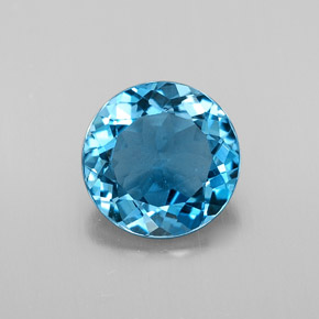 Topazio naturale blu da 2,77 ct, taglio rotondo, VS