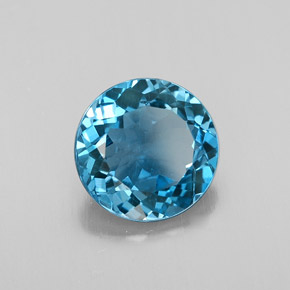 Topazio naturale blu da 2,77 ct, taglio rotondo, VS