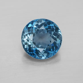 Topazio naturale blu da 2,48 ct, taglio rotondo, VVS-VS
