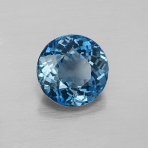 Topazio naturale blu da 2,48 ct, taglio rotondo, VVS-VS