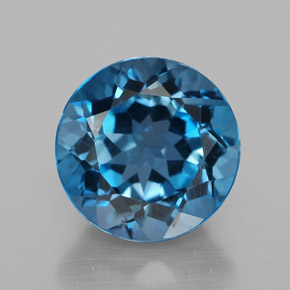 Topazio naturale blu da 3,57 ct, taglio rotondo, VS-SI