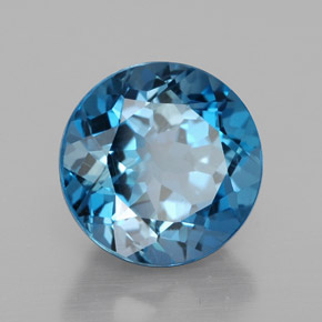 Topazio naturale blu da 3,57 ct, taglio rotondo, VS-SI