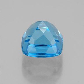 Topazio naturale blu da 2,67 ct, taglio a cuscino, VVS