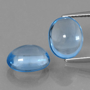 Topazio naturale blu da 7,62 ct, taglio ovale, trasparente