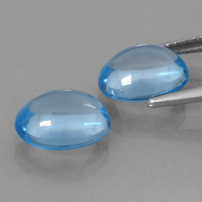 Topazio naturale blu da 7,62 ct, taglio ovale, trasparente