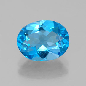 Topazio naturale blu da 2,26 ct, taglio ovale, VS
