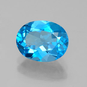 Topazio naturale blu da 2,26 ct, taglio ovale, VS