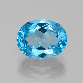 Topazio naturale blu da 2,64 ct, taglio ovale, VS