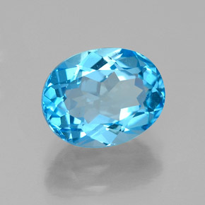 Topazio naturale blu da 2,64 ct, taglio ovale, VS