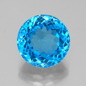 Topazio naturale blu da 3,72 ct, taglio rotondo, SI
