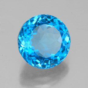 Topazio naturale blu da 3,72 ct, taglio rotondo, SI
