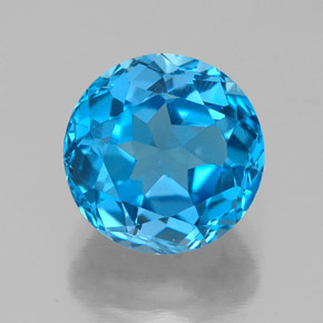 Topazio naturale blu da 3,90 ct, taglio rotondo, VVS