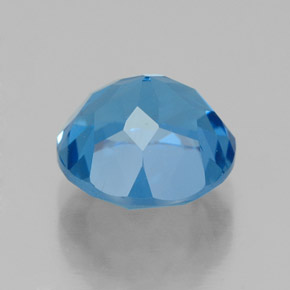 Topazio naturale blu da 3,90 ct, taglio rotondo, VVS