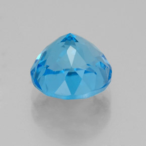 Topazio naturale blu da 2,92 ct, taglio rotondo, VS