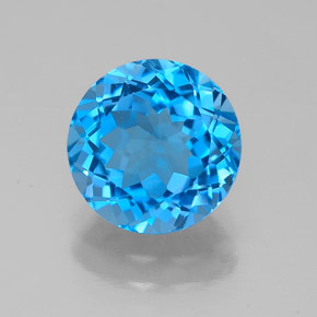 Topazio naturale blu da 2,54 ct, taglio rotondo, VS