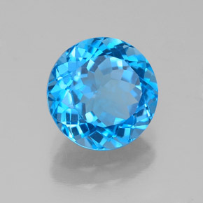 Topazio naturale blu da 2,54 ct, taglio rotondo, VS