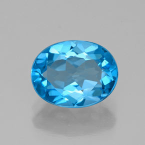 Topazio naturale blu da 2,17 ct, taglio ovale, VVS