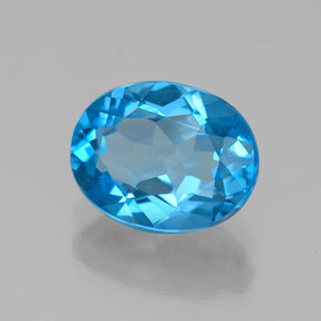 Topazio naturale blu da 2,17 ct, taglio ovale, VVS