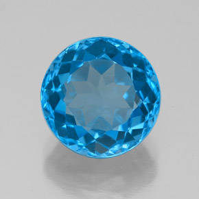 Topazio naturale blu da 3,50 ct, taglio rotondo, VVS