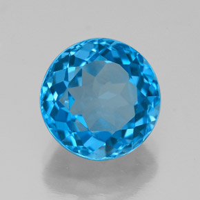 Topazio naturale blu da 3,50 ct, taglio rotondo, VVS
