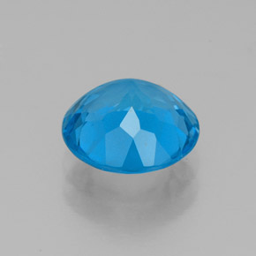 Topazio naturale blu da 2,22 ct, taglio rotondo, VVS-VS