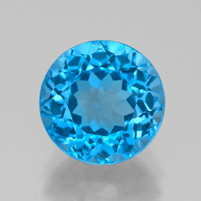 Topazio naturale blu da 3,50 ct, taglio rotondo, VS