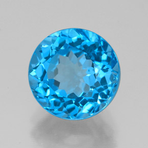 Topazio naturale blu da 3,50 ct, taglio rotondo, VS