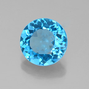 Topazio naturale blu da 2,07 ct, taglio rotondo, VS-SI
