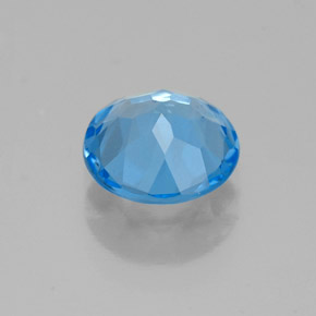 Topazio naturale blu da 1,57 ct, taglio rotondo, VS
