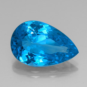 Topazio naturale blu da 9,25 ct, taglio a pera, VVS