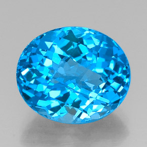 Topazio naturale blu da 11,31 ct, taglio ovale, VVS