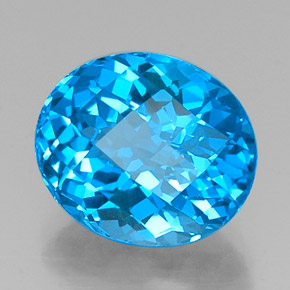 Topazio naturale blu da 11,31 ct, taglio ovale, VVS