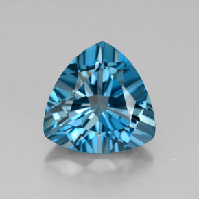Topazio naturale blu da 5,28 ct, trillion, VVS