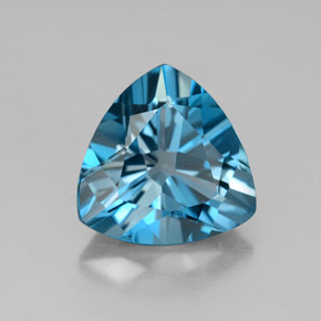 Topazio naturale blu da 5,28 ct, trillion, VVS