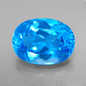 Topazio naturale blu da 11,54 ct, taglio ovale, VS