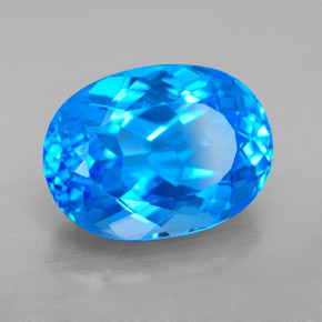Topazio naturale blu da 11,54 ct, taglio ovale, VS