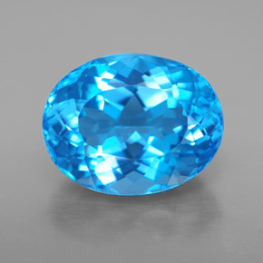 Topazio naturale blu da 8,09 ct, taglio ovale, VVS