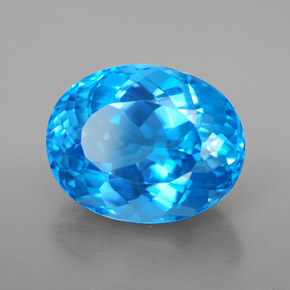 Topazio naturale blu da 8,09 ct, taglio ovale, VVS