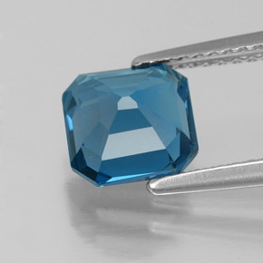 Topazio naturale blu da 2,25 ct, taglio smeraldo, VVS-VS